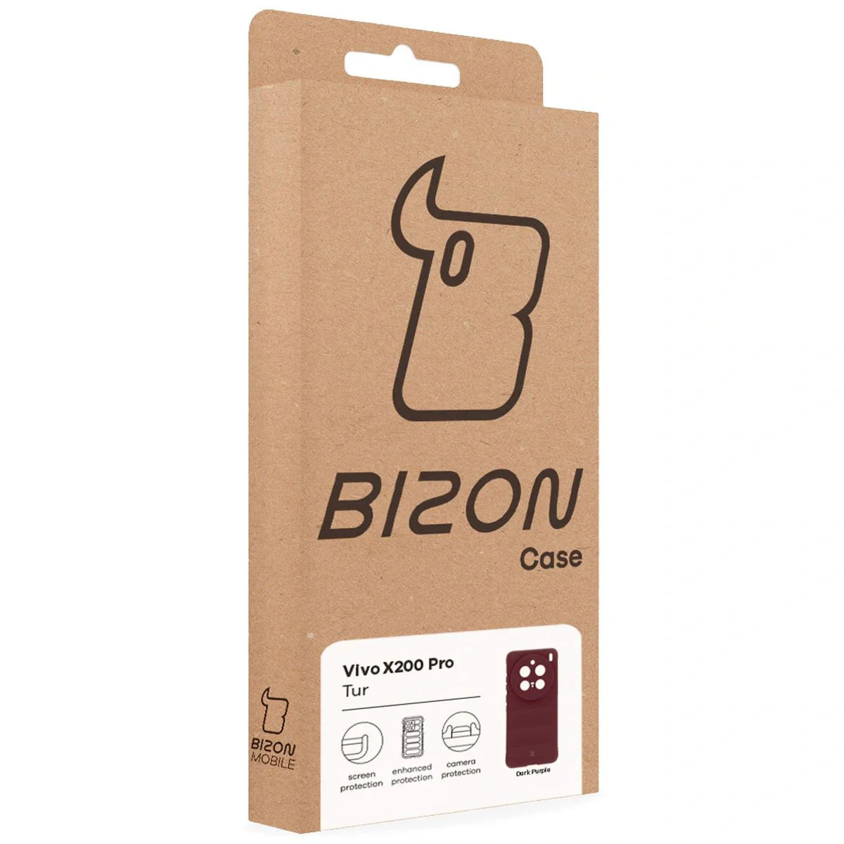Robuste Handyhülle für Vivo X200 Pro, Bizon Case Tur, Burgunderrot