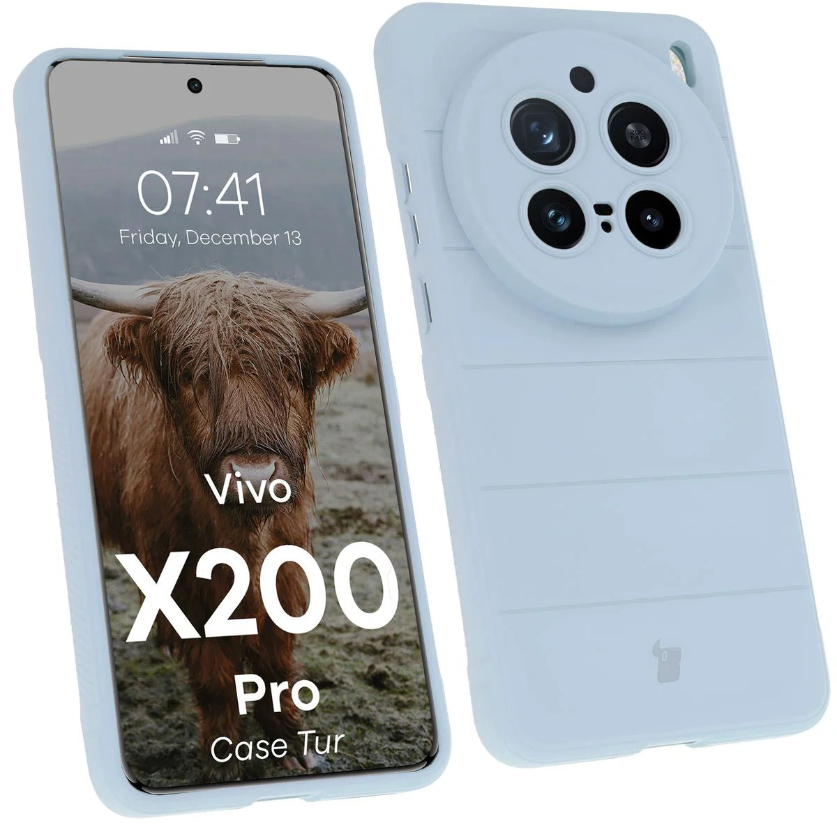 Robuste Handyhülle für Vivo X200 Pro, Bizon Case Tur, Hellblau