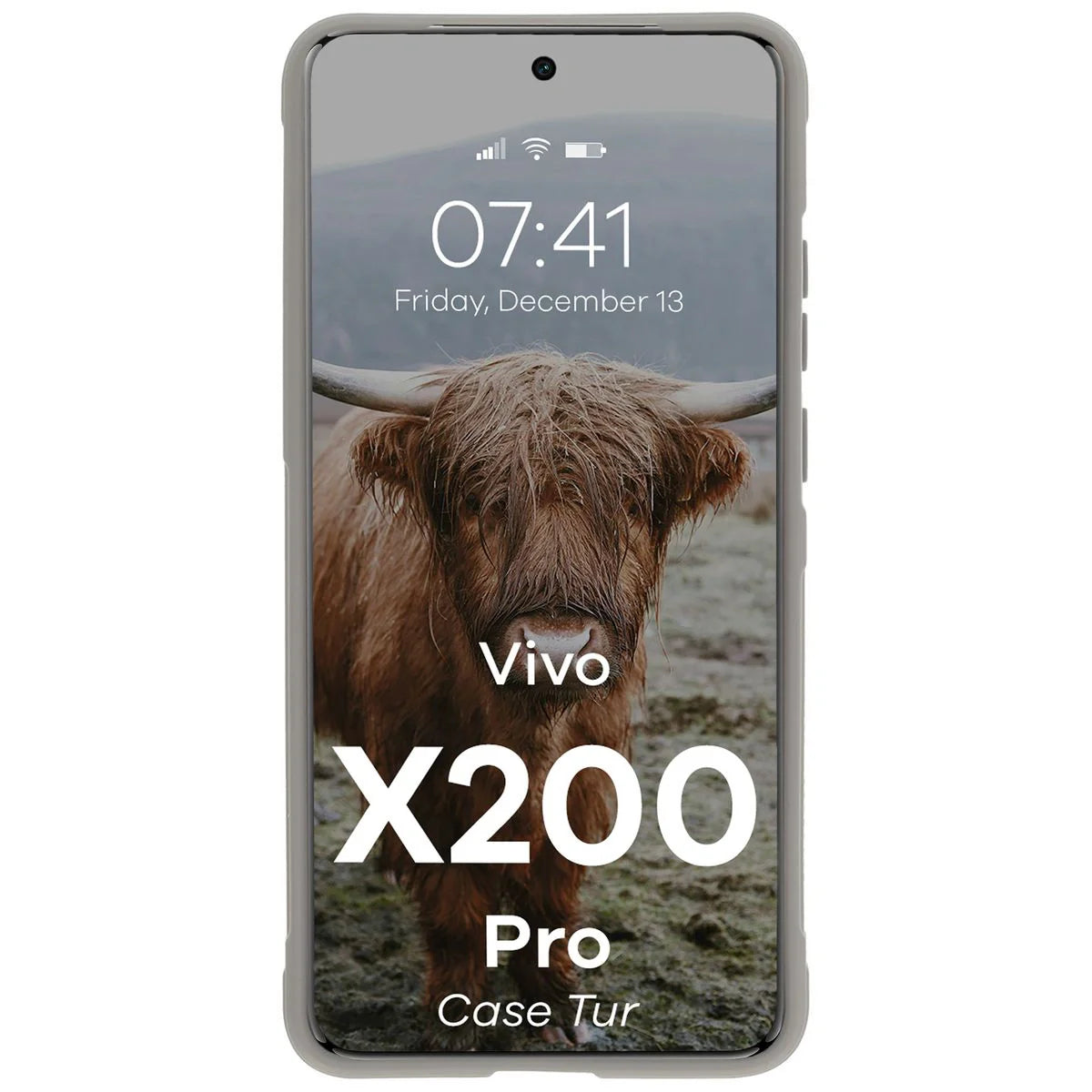 Robuste Handyhülle für Vivo X200 Pro, Bizon Case Tur, Hellgrau