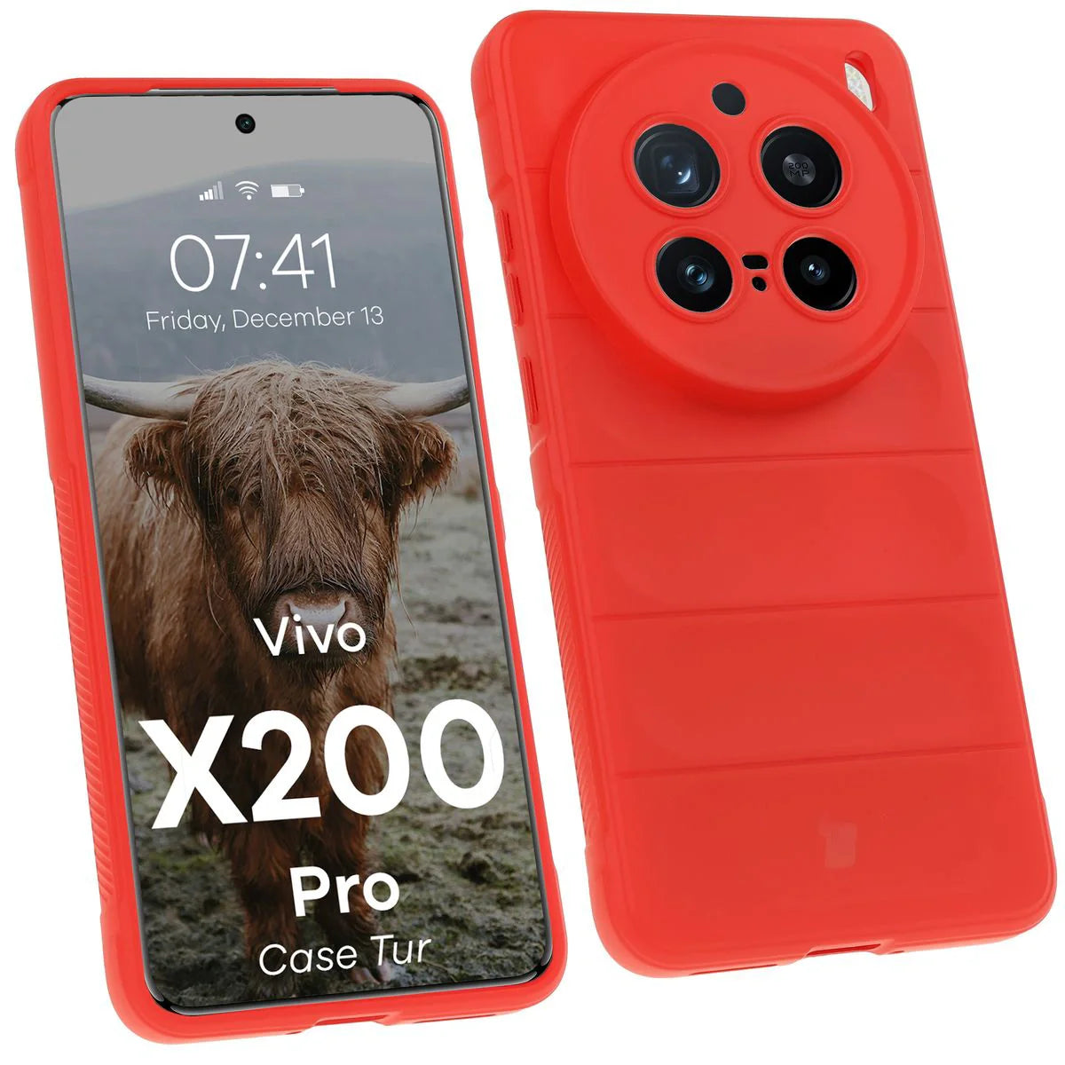 Robuste Handyhülle für Vivo X200 Pro, Bizon Case Tur, Rot