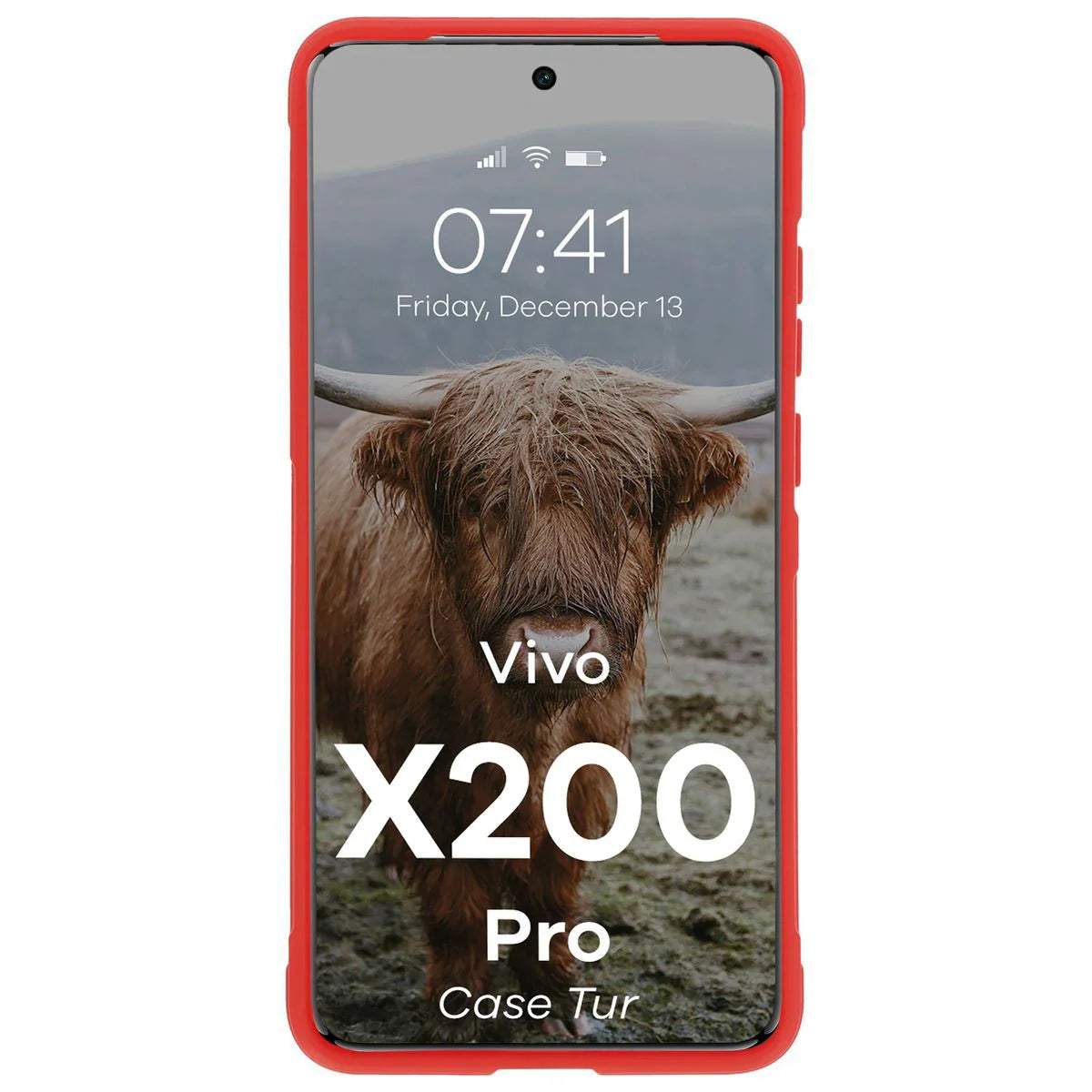 Robuste Handyhülle für Vivo X200 Pro, Bizon Case Tur, Rot