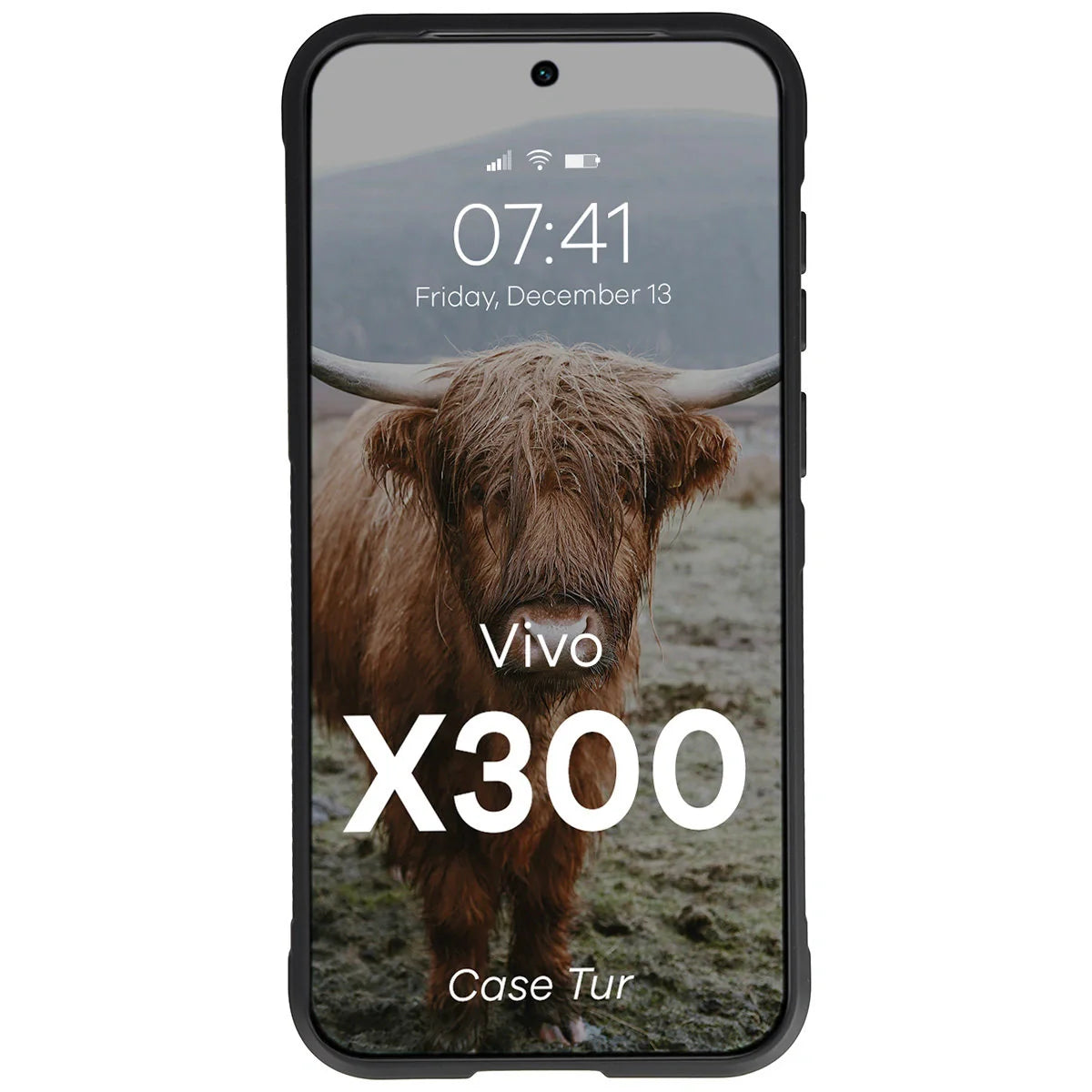 Robuste Handyhülle für Vivo X300, Bizon Case Tur, Schwarz