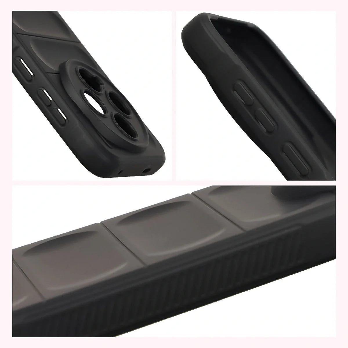 Robuste Handyhülle für Vivo X300, Bizon Case Tur, Schwarz