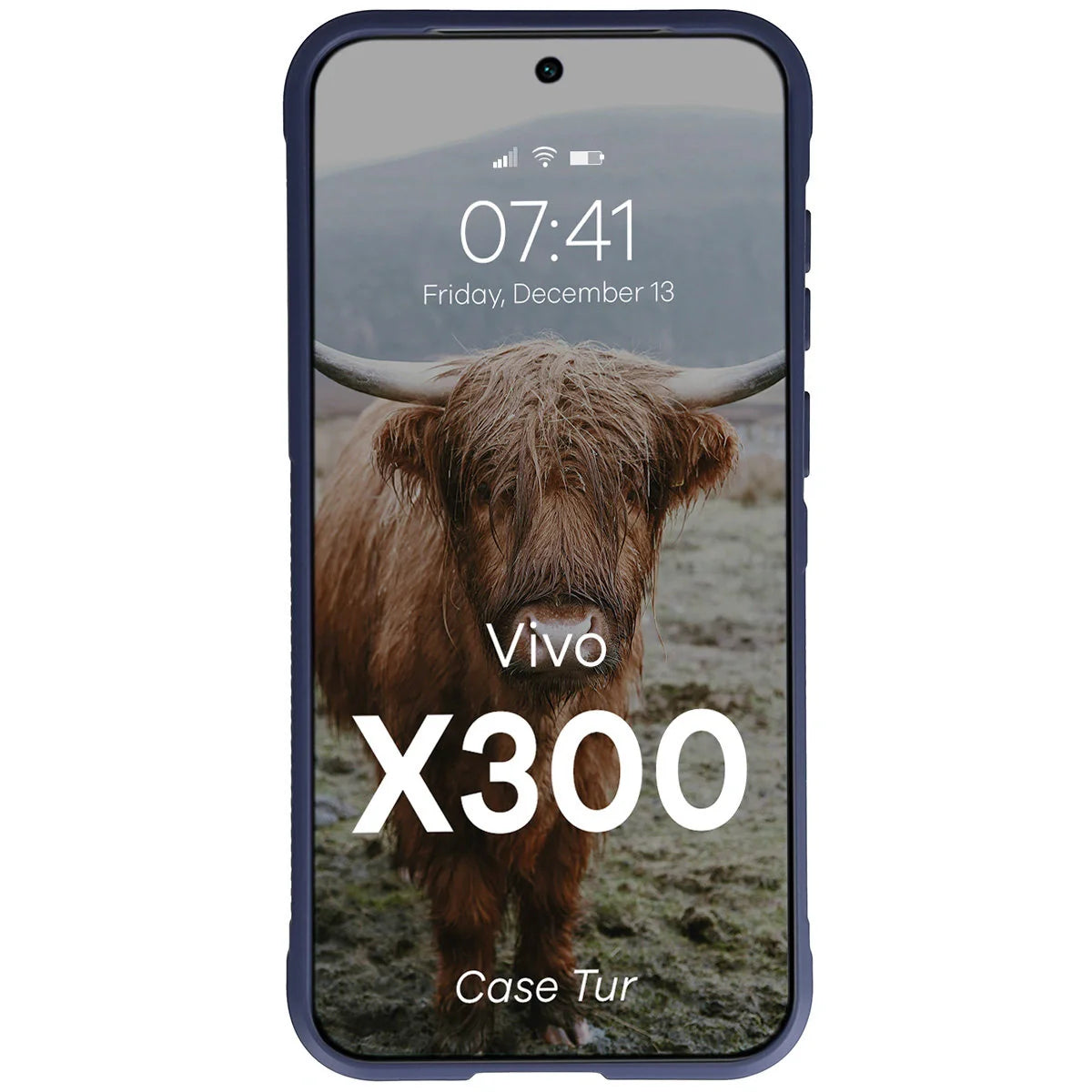 Robuste Handyhülle für Vivo X300, Bizon Case Tur, Dunkelblau