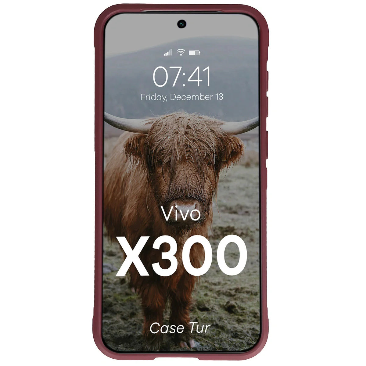Robuste Handyhülle für Vivo X300, Bizon Case Tur, Burgunderrot