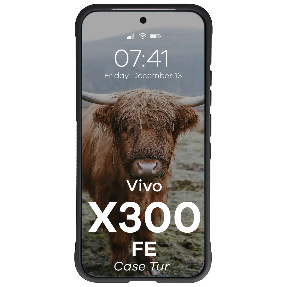 Robuste Handyhülle für Vivo X300 FE, Bizon Case Tur, Schwarz