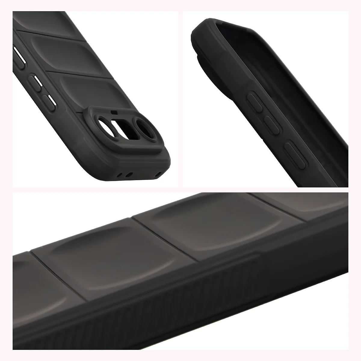 Robuste Handyhülle für Vivo X300 FE, Bizon Case Tur, Schwarz