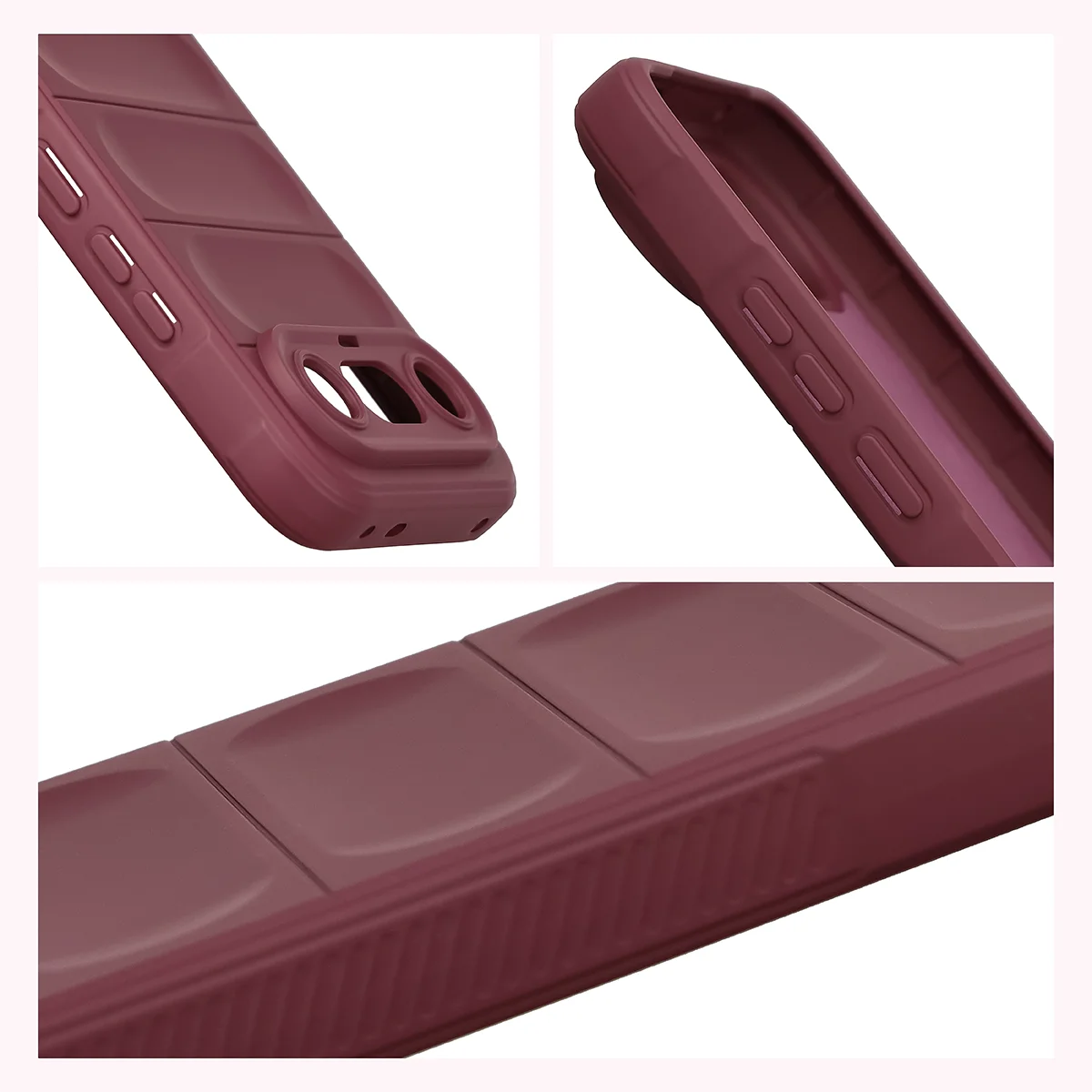 Robuste Handyhülle für Vivo X300 FE, Bizon Case Tur, Burgunderrot