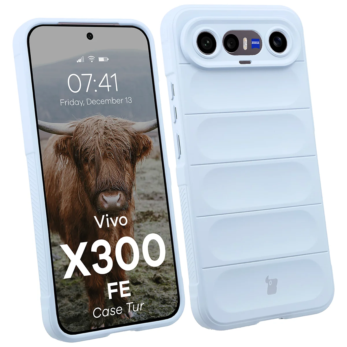 Robuste Handyhülle für Vivo X300 FE, Bizon Case Tur, Hellblau