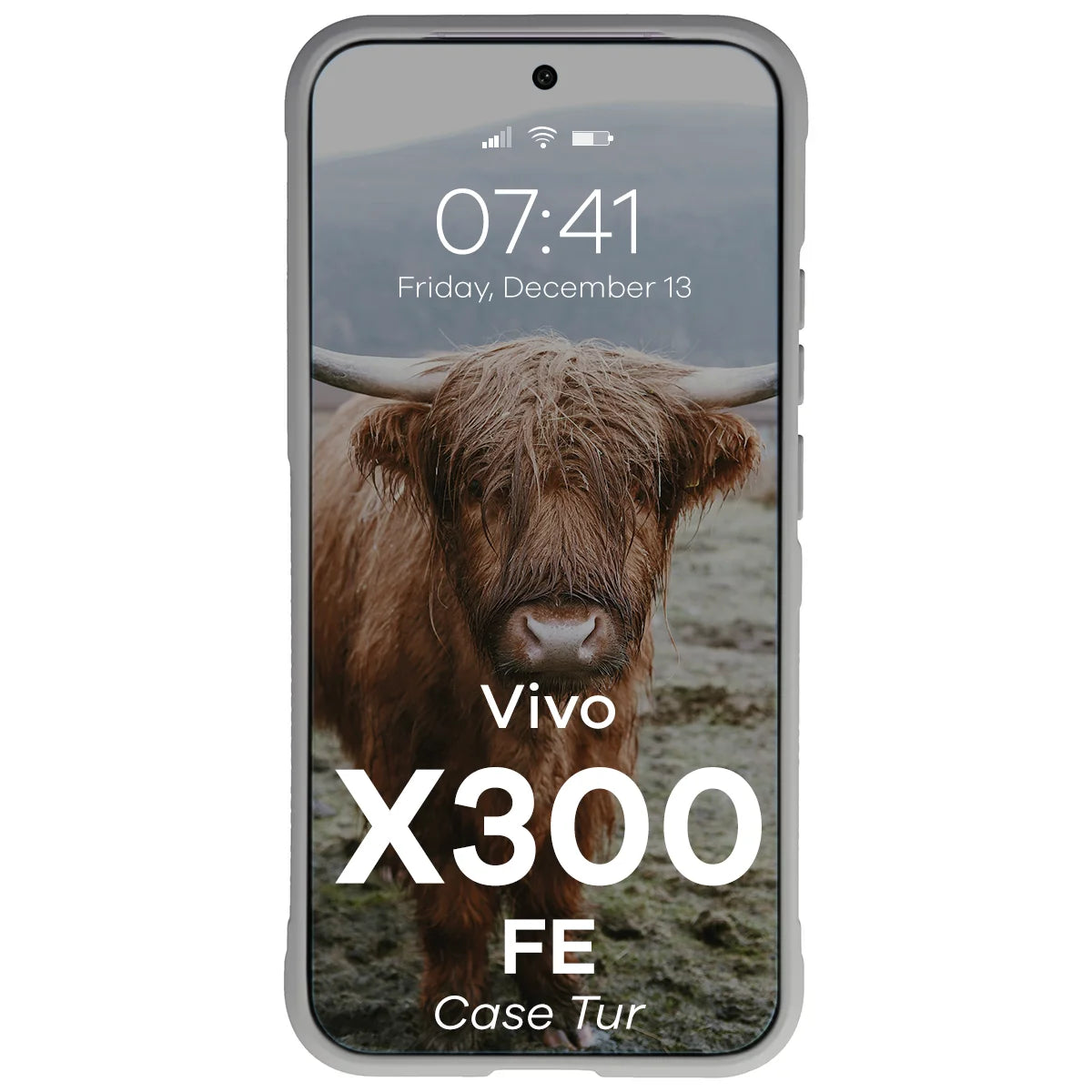 Robuste Handyhülle für Vivo X300 FE, Bizon Case Tur, Hellgrau