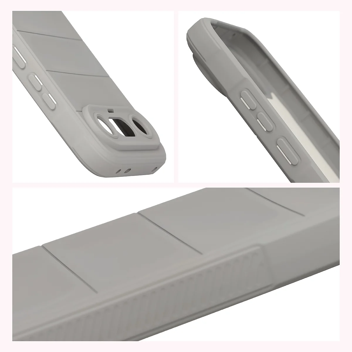 Robuste Handyhülle für Vivo X300 FE, Bizon Case Tur, Hellgrau