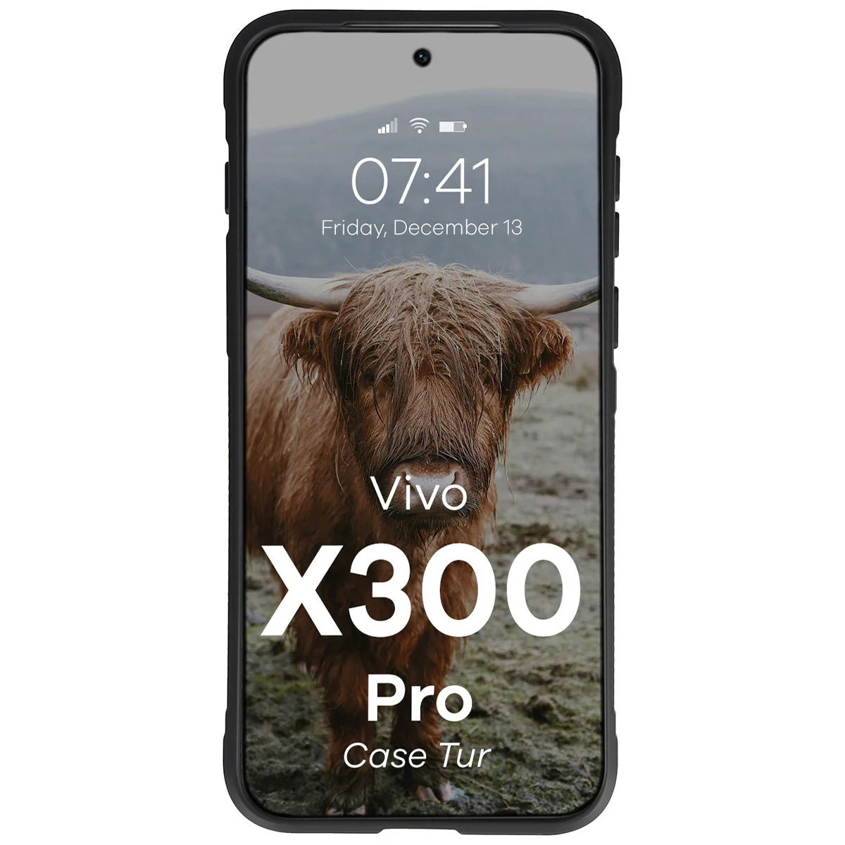 Robuste Handyhülle für Vivo X300 Pro, Bizon Case Tur, Schwarz