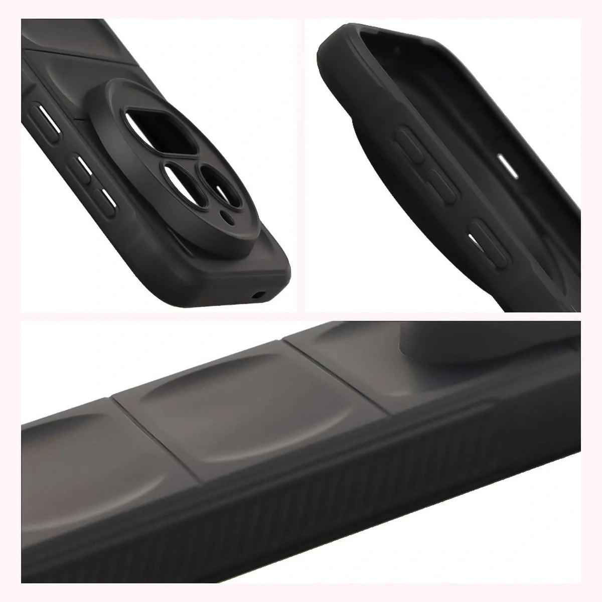 Robuste Handyhülle für Vivo X300 Pro, Bizon Case Tur, Schwarz