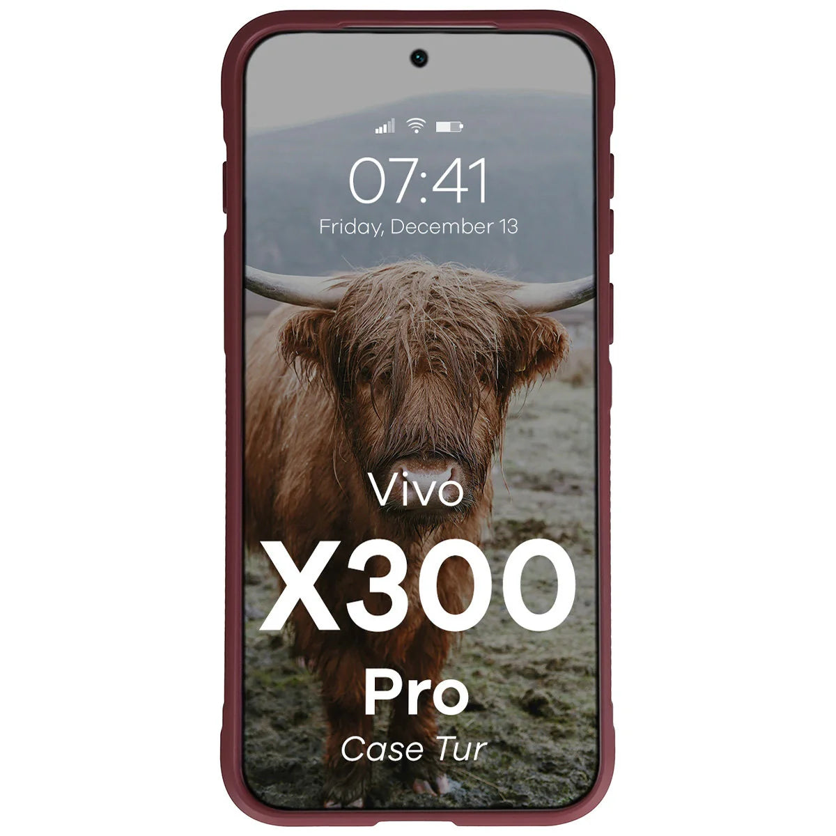 Robuste Handyhülle für Vivo X300 Pro, Bizon Case Tur, Burgunderrot