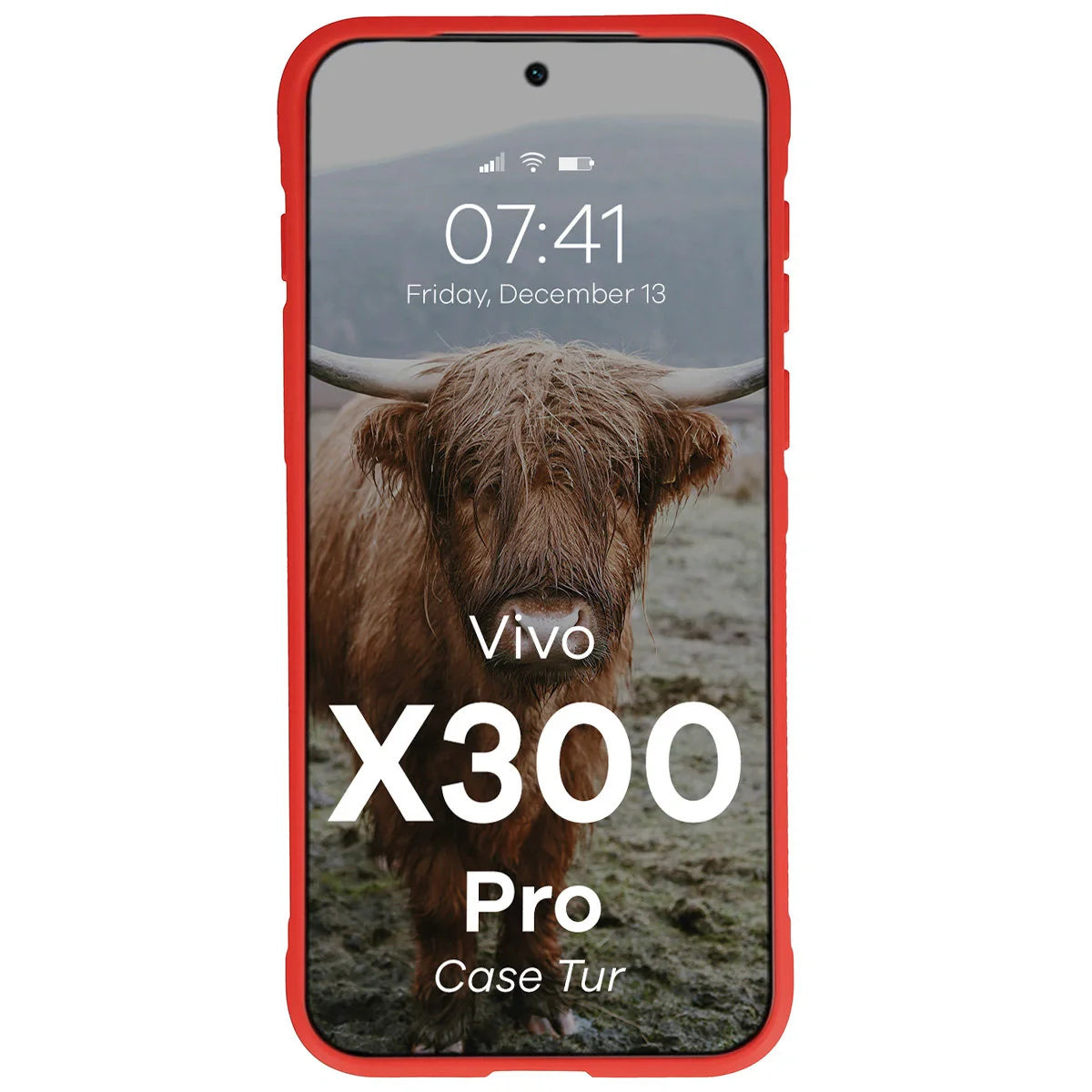Robuste Handyhülle für Vivo X300 Pro, Bizon Case Tur, Rot