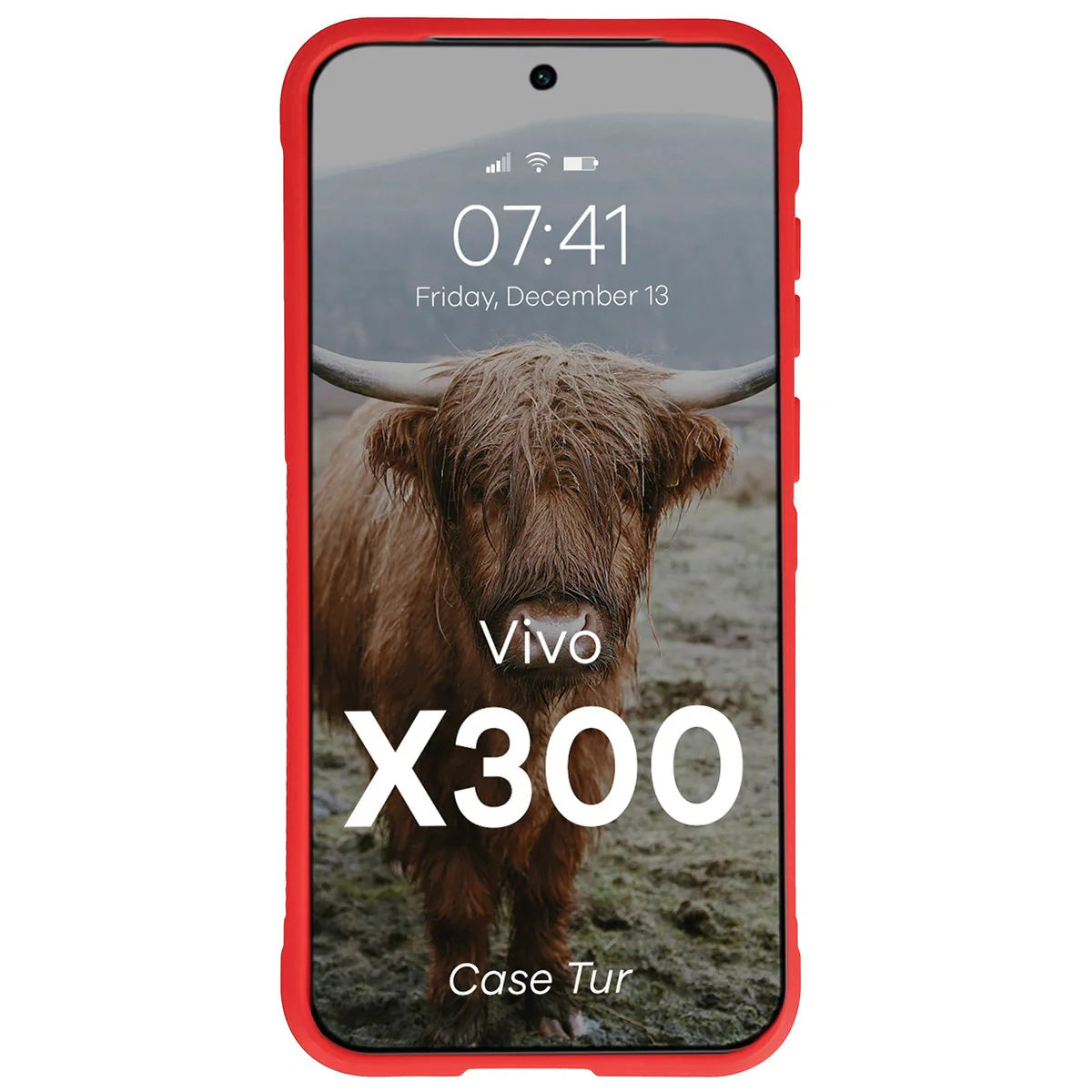 Robuste Handyhülle für Vivo X300, Bizon Case Tur, Rot