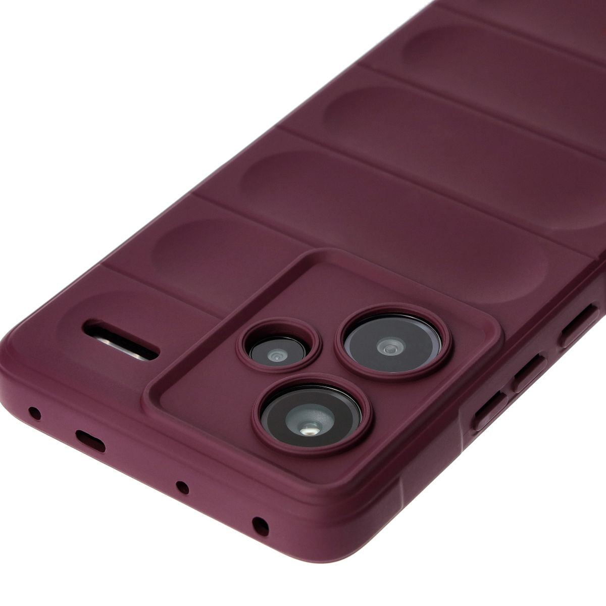 Robuste Handyhülle für Xiaomi Redmi Note 13 Pro+ 5G, Bizon Case Tur, Burgunderrot