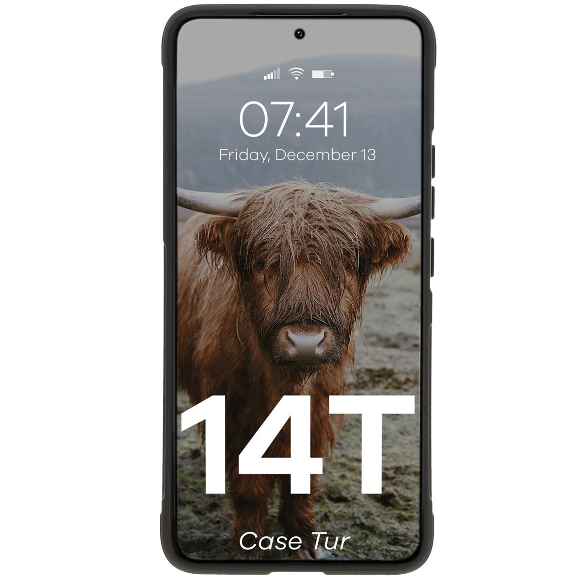 Robuste Handyhülle für Xiaomi 14T, Bizon Case Tur, Schwarz