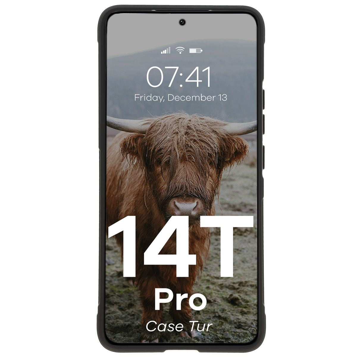 Robuste Handyhülle für Xiaomi 14T Pro, Bizon Case Tur, Schwarz