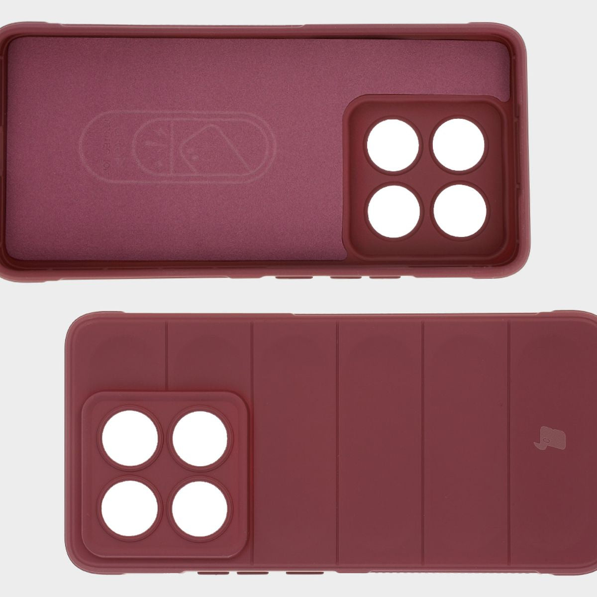 Robuste Handyhülle für Xiaomi 14T Pro, Bizon Case Tur, Burgunderrot