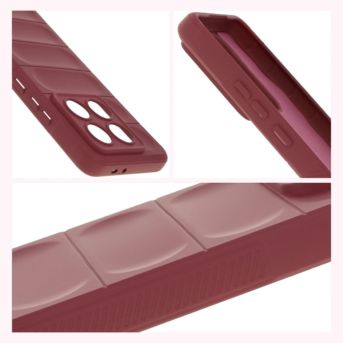 Robuste Handyhülle für Xiaomi 14T Pro, Bizon Case Tur, Burgunderrot