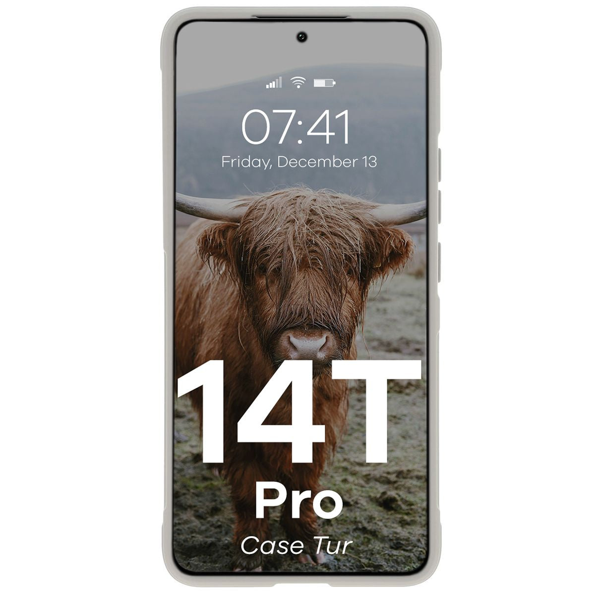 Robuste Handyhülle für Xiaomi 14T Pro, Bizon Case Tur, Hellgrau