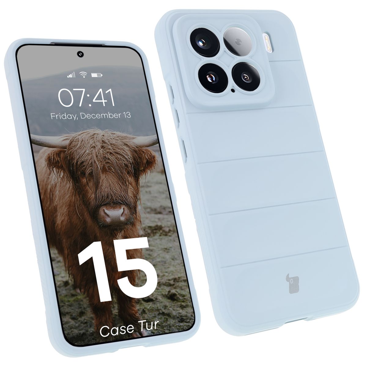 Robuste Handyhülle für Xiaomi 15, Bizon Case Tur, Hellblau