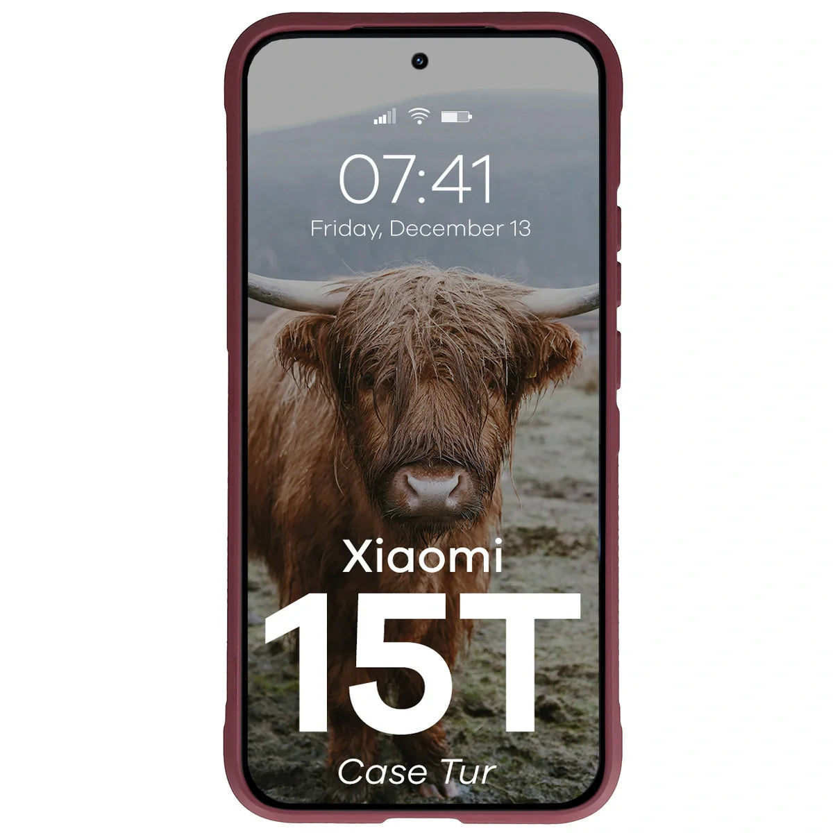 Robuste Handyhülle für Xiaomi 15T, Bizon Case Tur, Burgunderrot