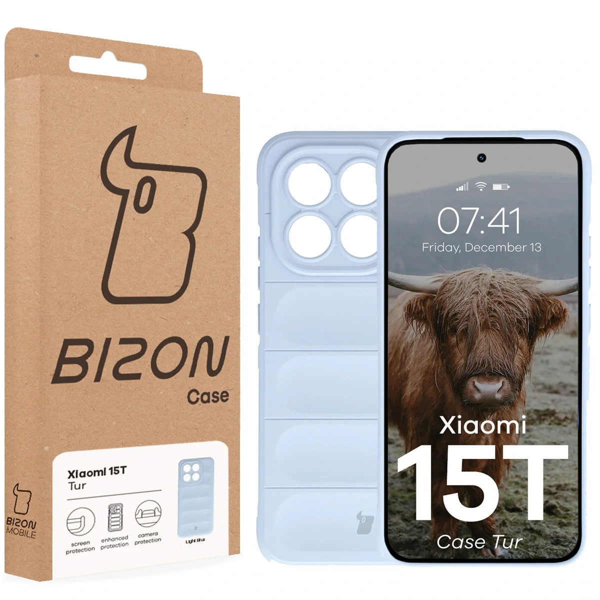 Robuste Handyhülle für Xiaomi 15T, Bizon Case Tur, Hellblau