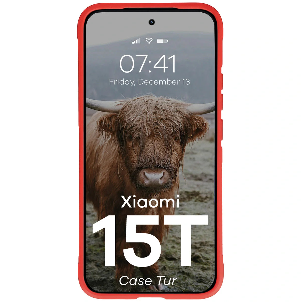 Robuste Handyhülle für Xiaomi 15T, Bizon Case Tur, Rot