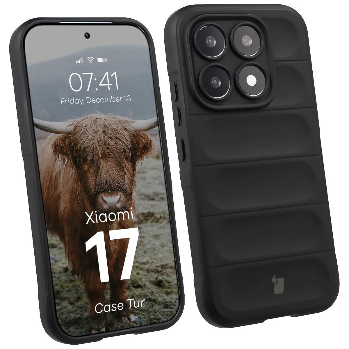 Robuste Handyhülle für Xiaomi 17, Bizon Case Tur, Schwarz
