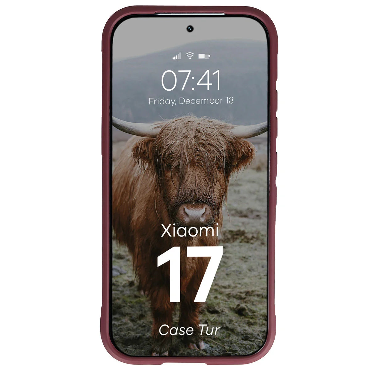 Robuste Handyhülle für Xiaomi 17, Bizon Case Tur, Burgunderrot