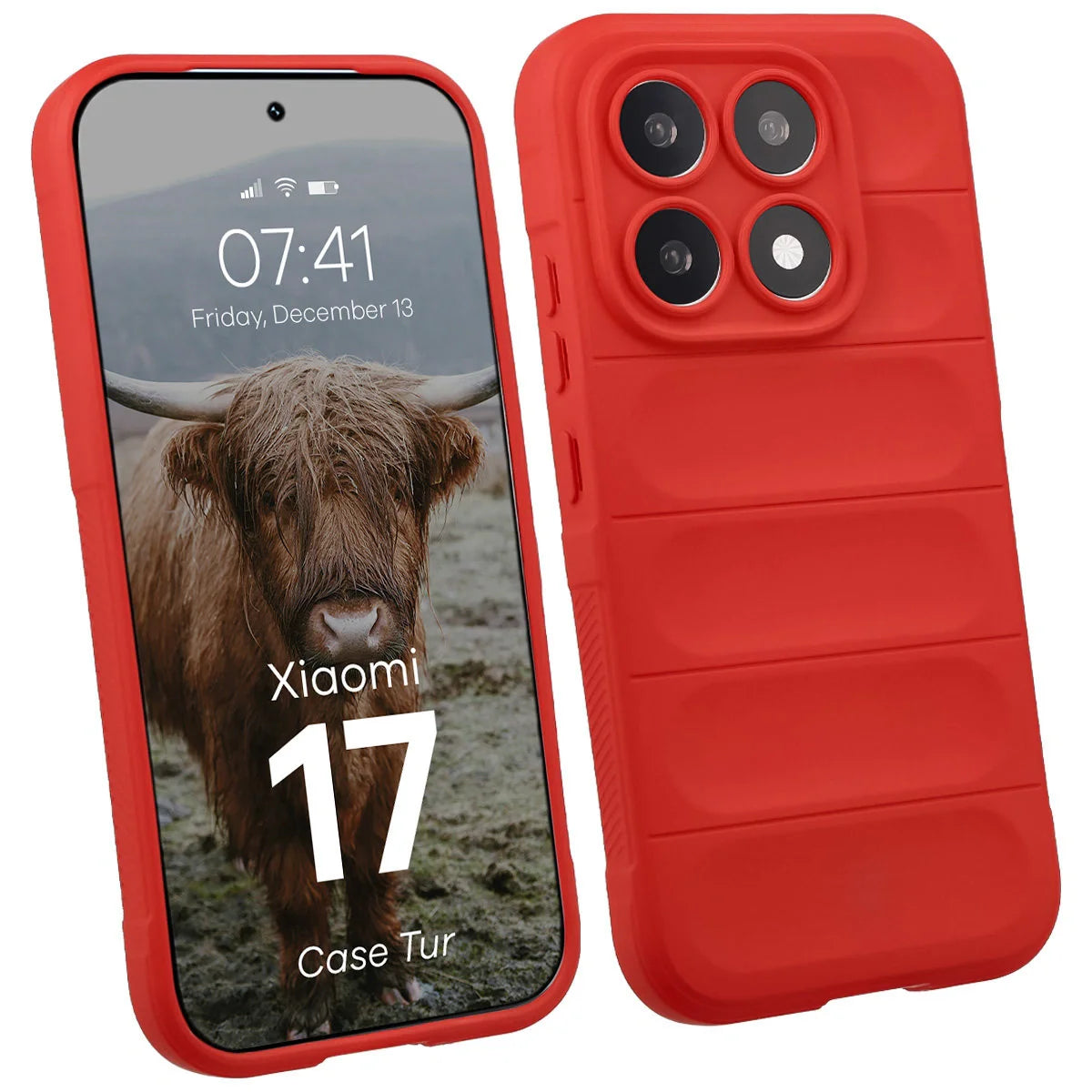 Robuste Handyhülle für Xiaomi 17, Bizon Case Tur, Rot
