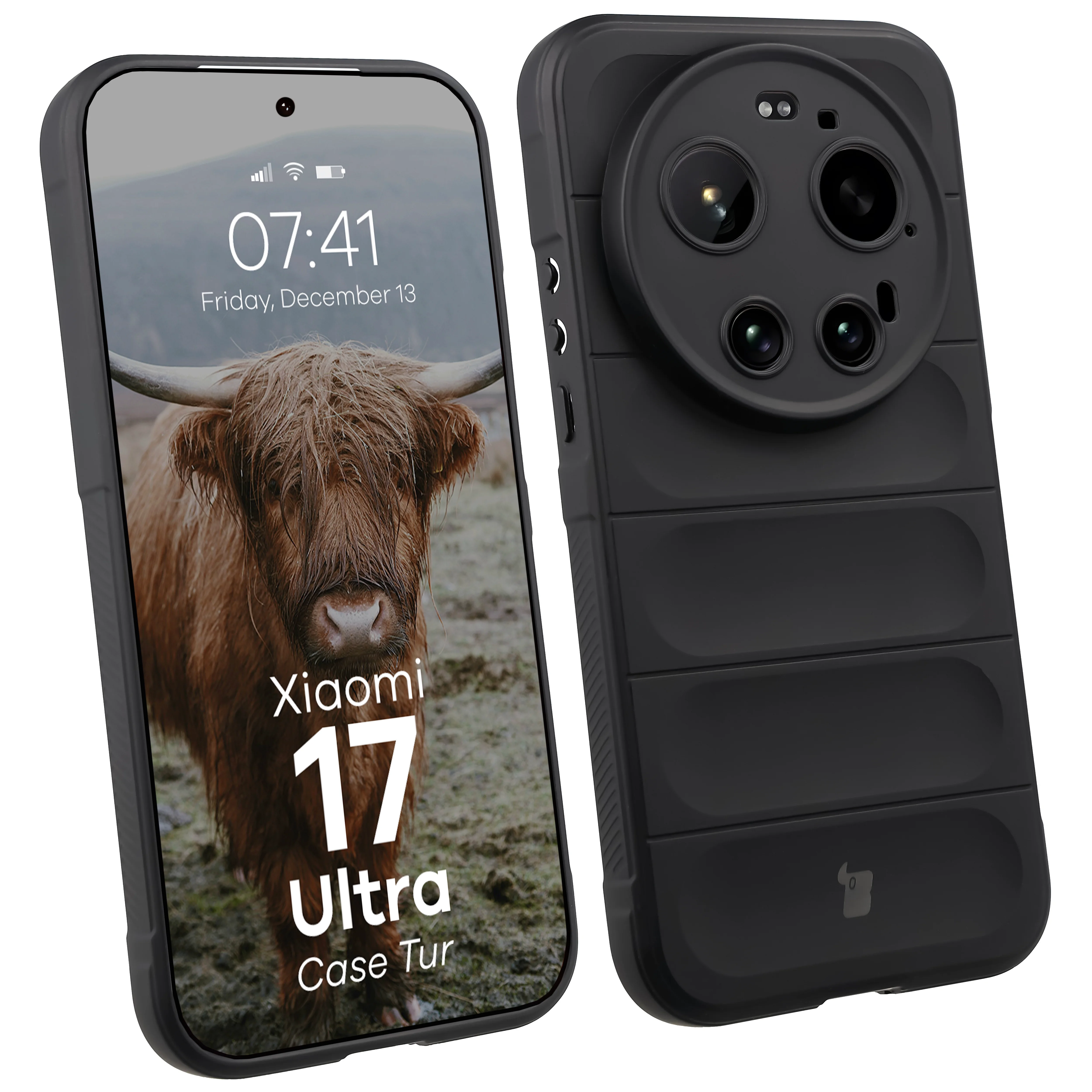 Robuste Handyhülle für Xiaomi 17 Ultra, Bizon Case Tur, Schwarz