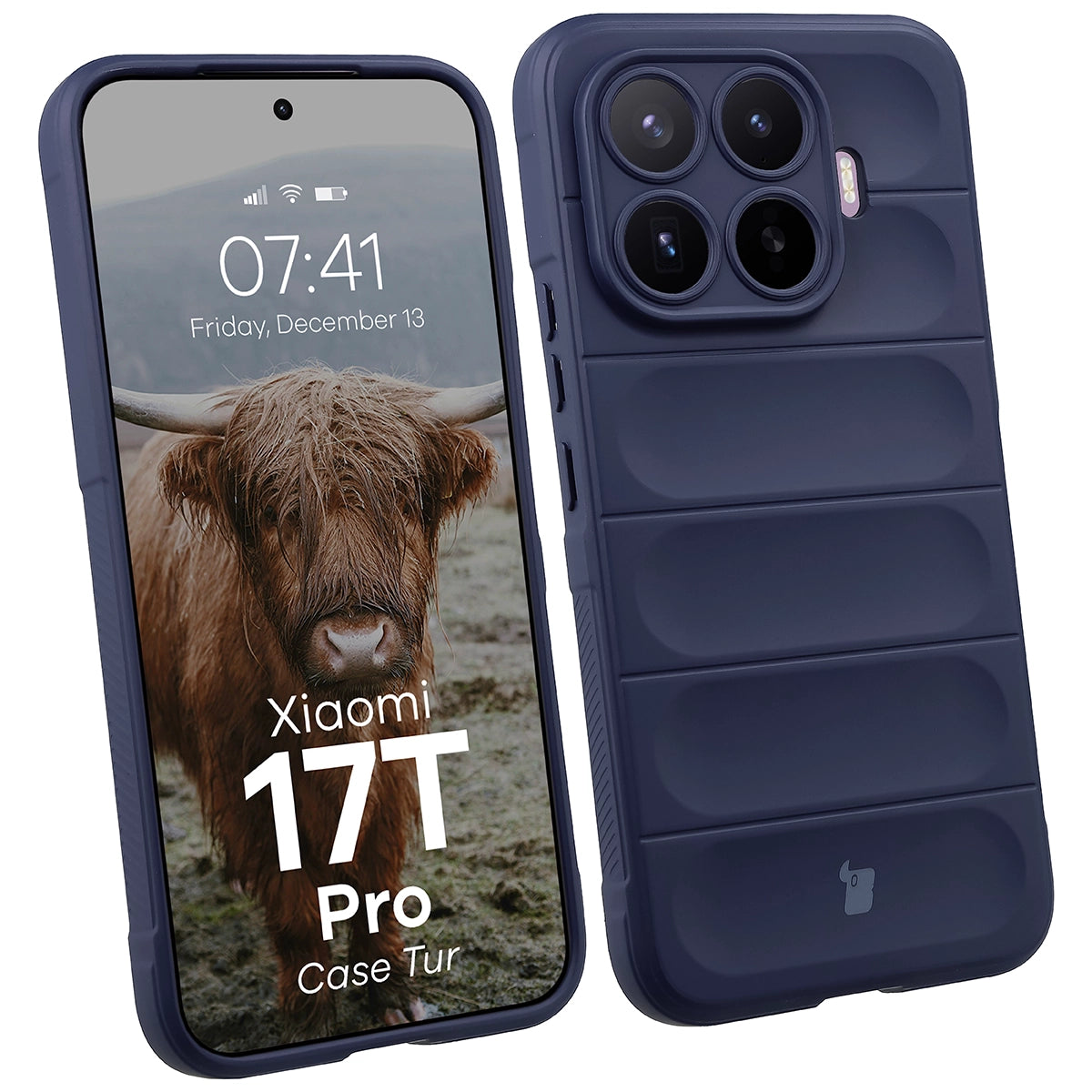 Robuste Handyhülle für Xiaomi 17T Pro, Bizon Case Tur, Dunkelblau