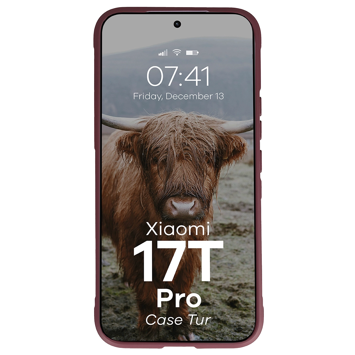 Pancerne etui Bizon Case Tur do Xiaomi 17T Pro, burgundowe