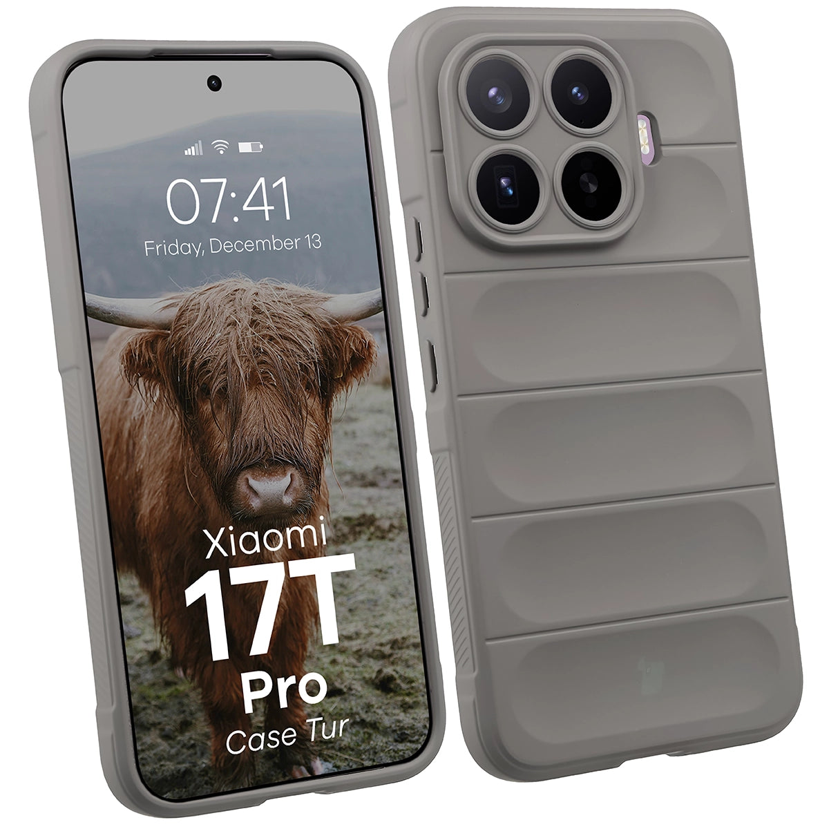 Pancerne etui Bizon Case Tur do Xiaomi 17T Pro, jasnoszare