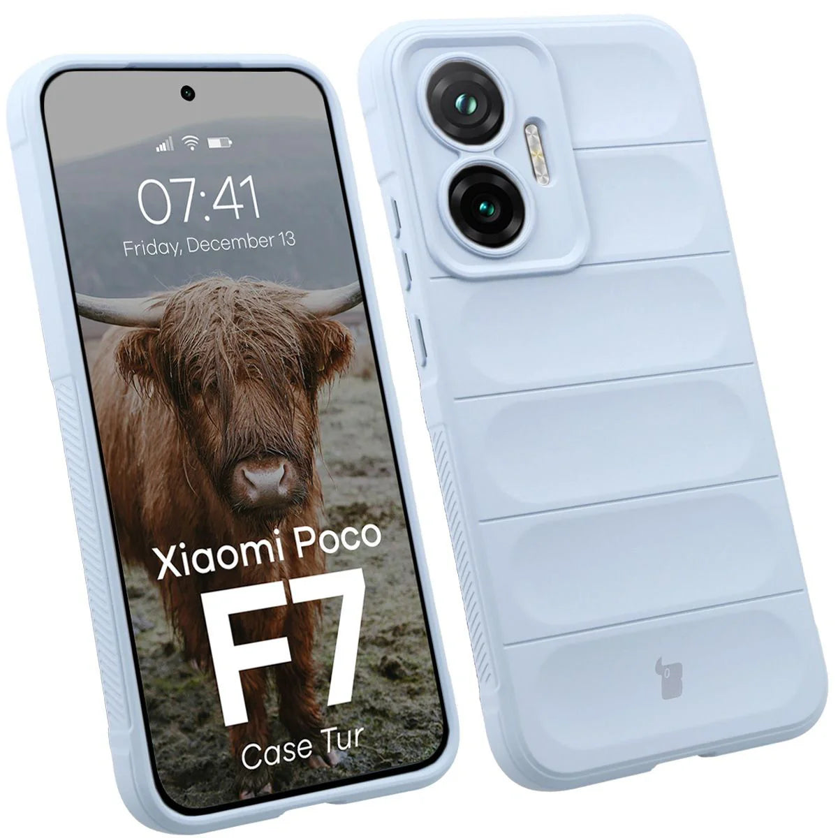 Robuste Handyhülle für Xiaomi POCO F7, Bizon Case Tur, Hellblau