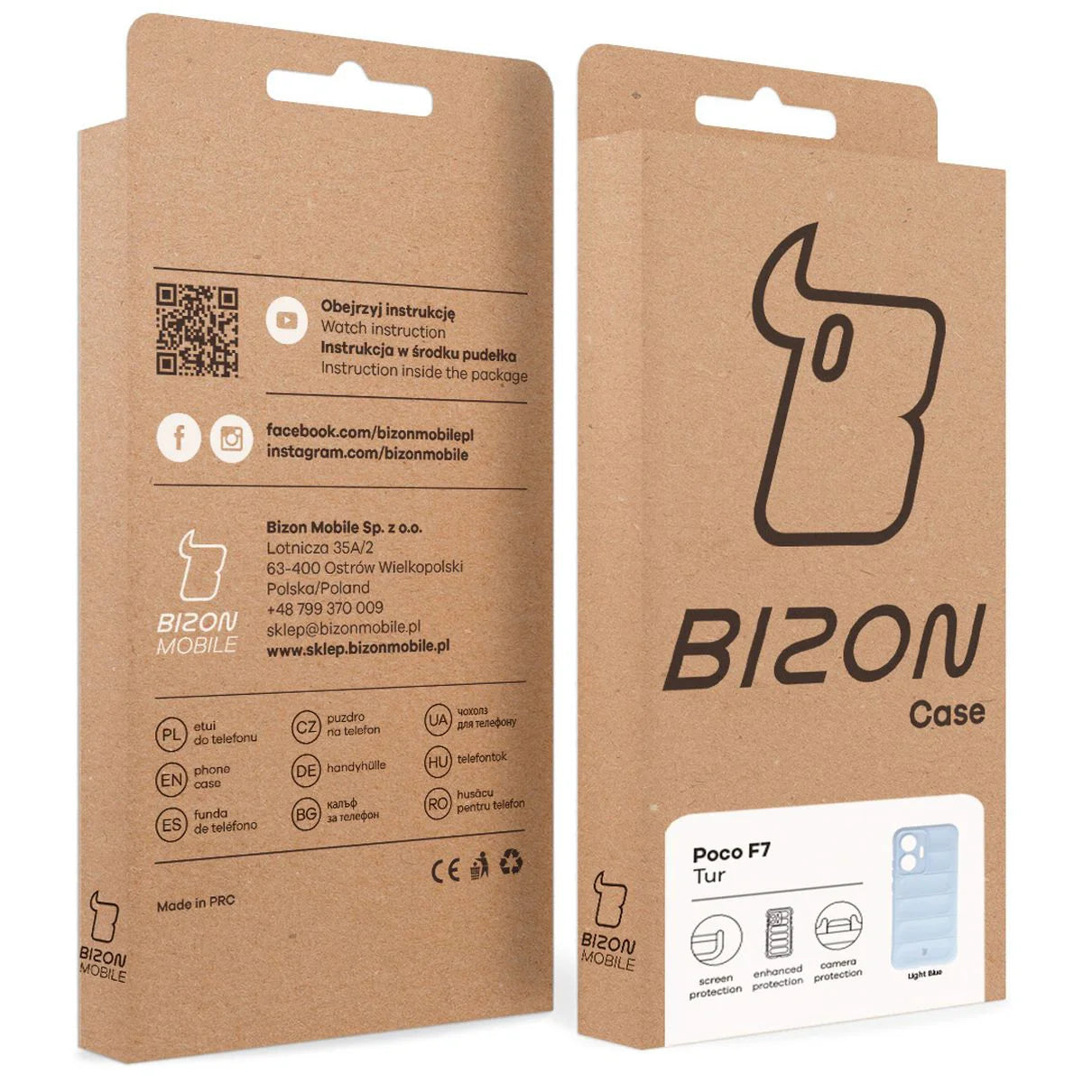 Robuste Handyhülle für Xiaomi POCO F7, Bizon Case Tur, Hellblau