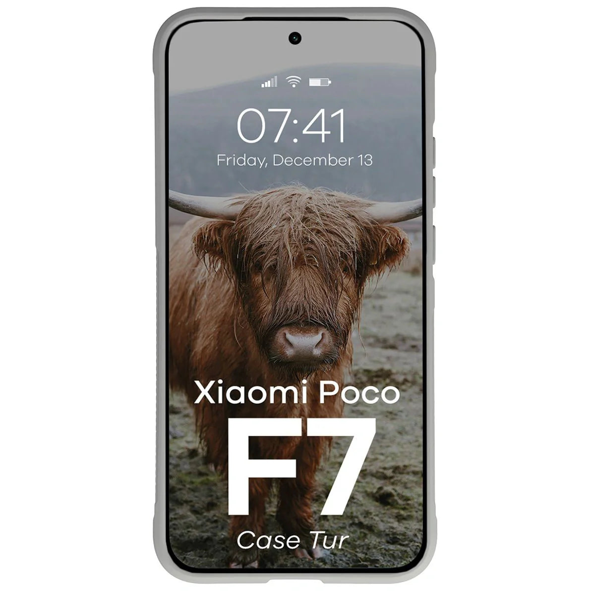 Robuste Handyhülle für Xiaomi POCO F7, Bizon Case Tur, Hellgrau