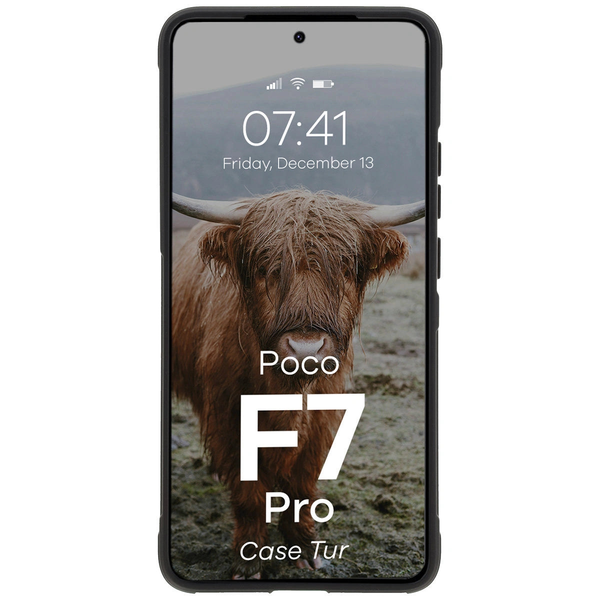 Robuste Handyhülle für Xiaomi Poco F7 Pro, Bizon Case Tur, Schwarz