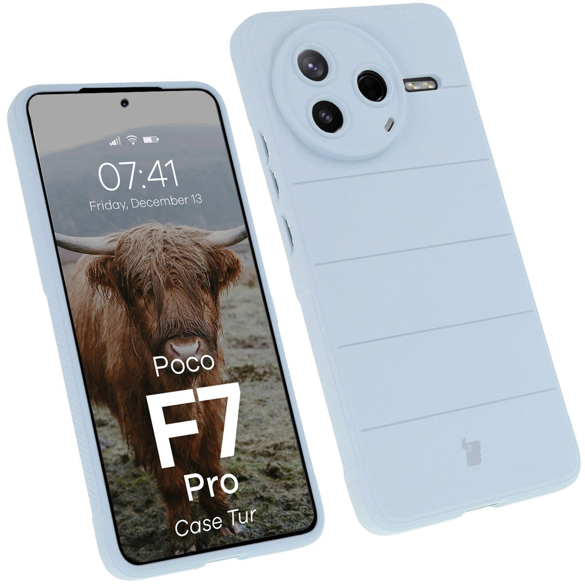 Robuste Handyhülle für Xiaomi Poco F7 Pro, Bizon Case Tur, Hellblau