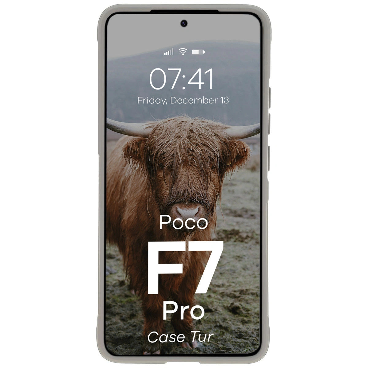 Robuste Handyhülle für Xiaomi Poco F7 Pro, Bizon Case Tur, Hellgrau