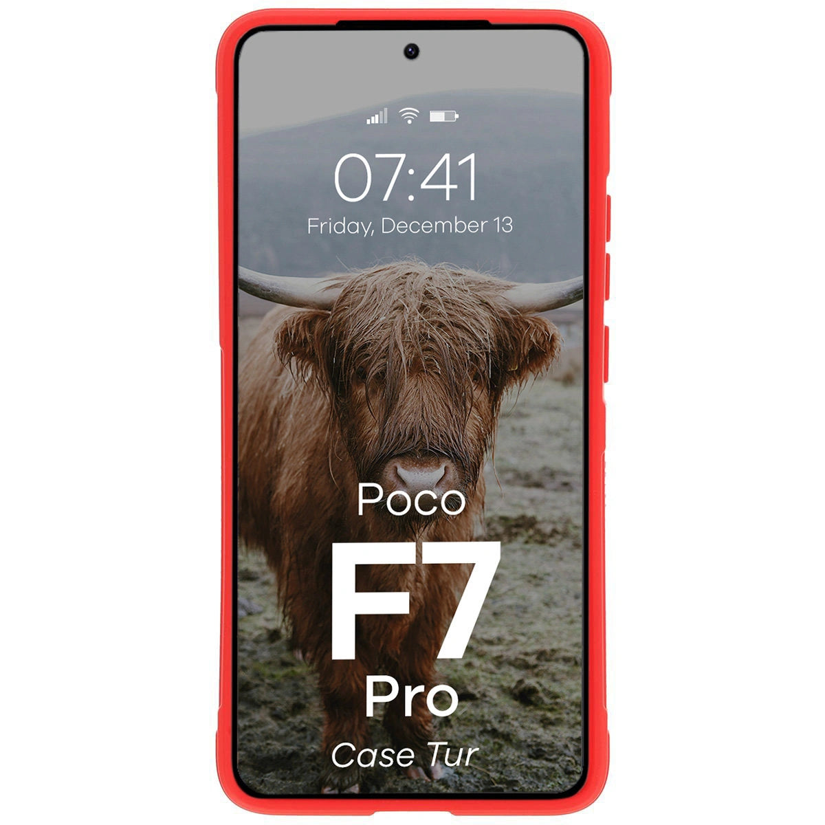 Robuste Handyhülle für Xiaomi Poco F7 Pro, Bizon Case Tur, Rot