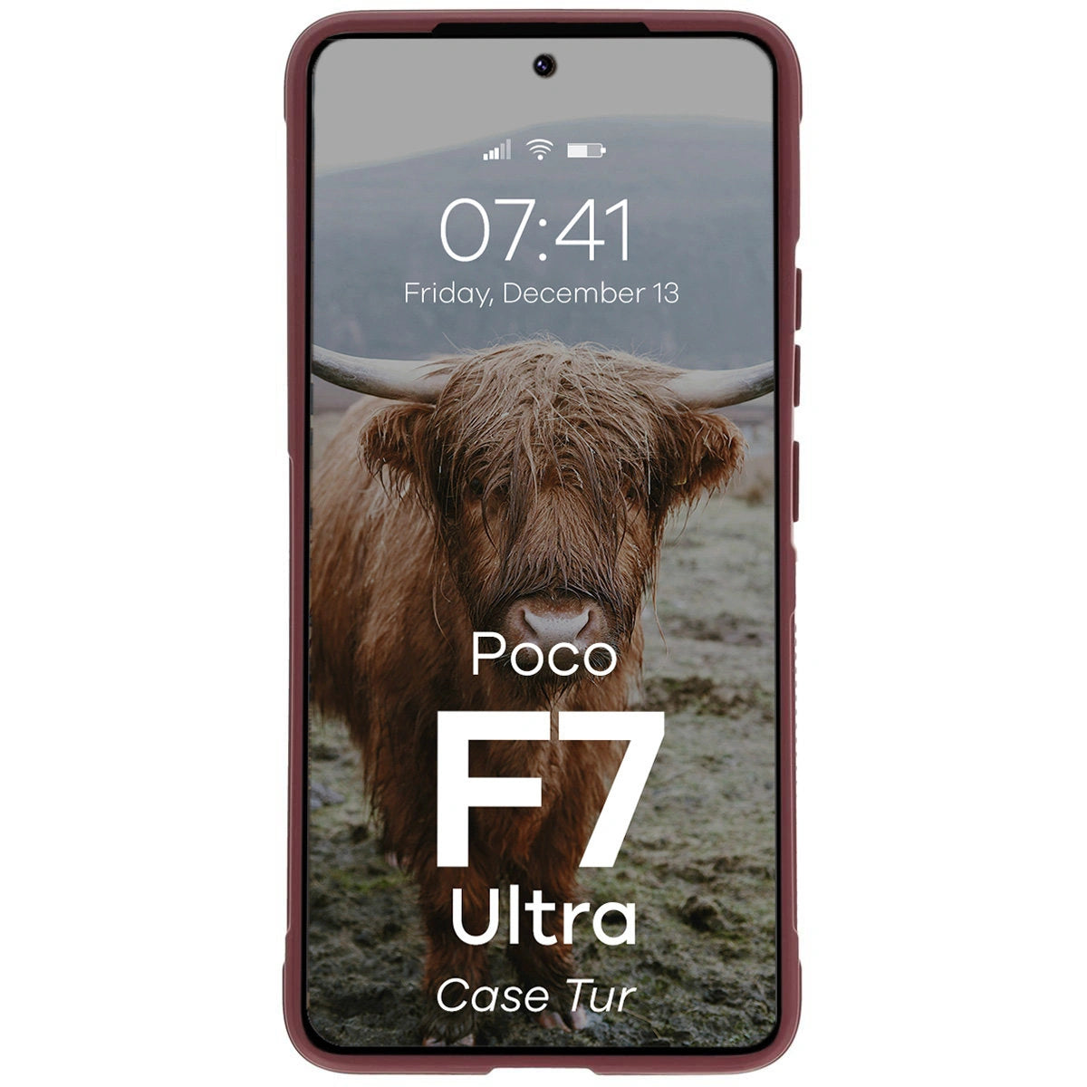 Robuste Handyhülle für Xiaomi Poco F7 Ultra, Bizon Case Tur, Burgunderrot