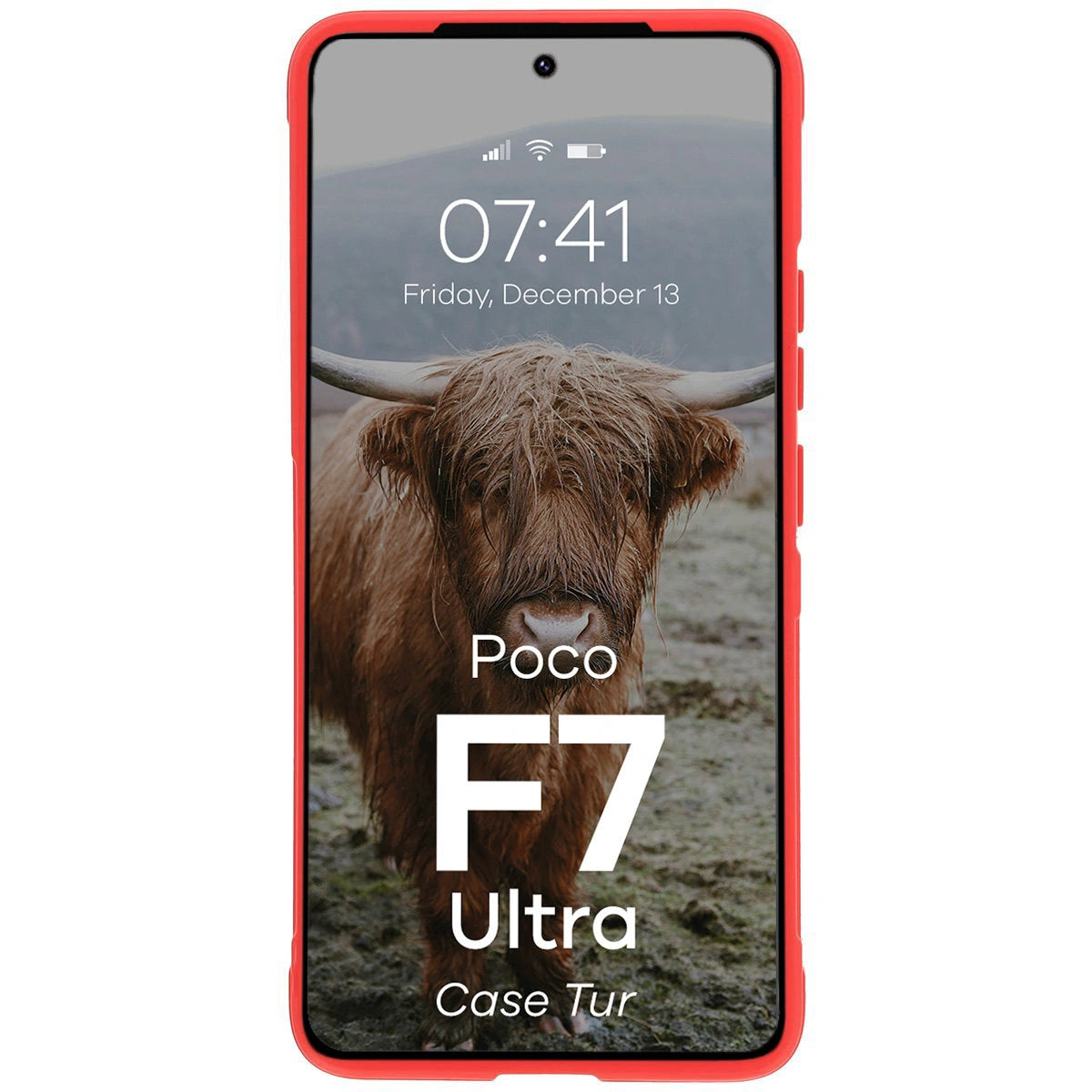 Robuste Handyhülle für Xiaomi Poco F7 Ultra, Bizon Case Tur, Rot