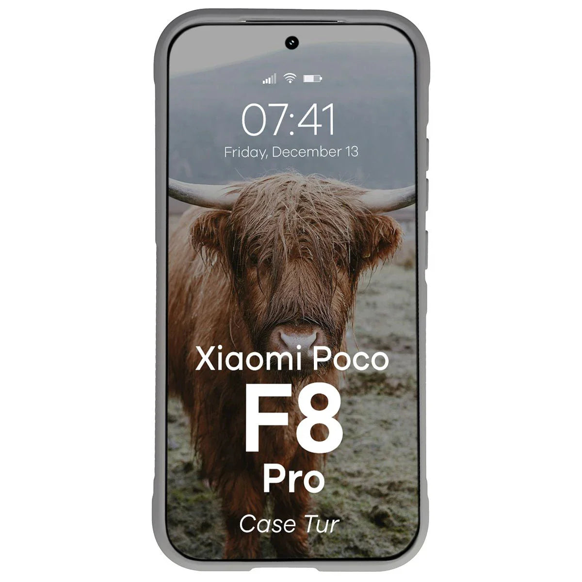 Robuste Handyhülle für Xiaomi POCO F8 Pro, Bizon Case Tur, Hellgrau