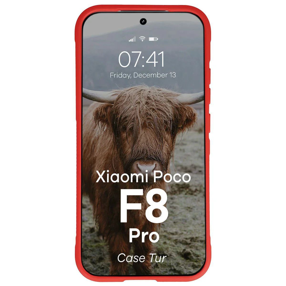 Robuste Handyhülle für Xiaomi POCO F8 Pro, Bizon Case Tur, Rot