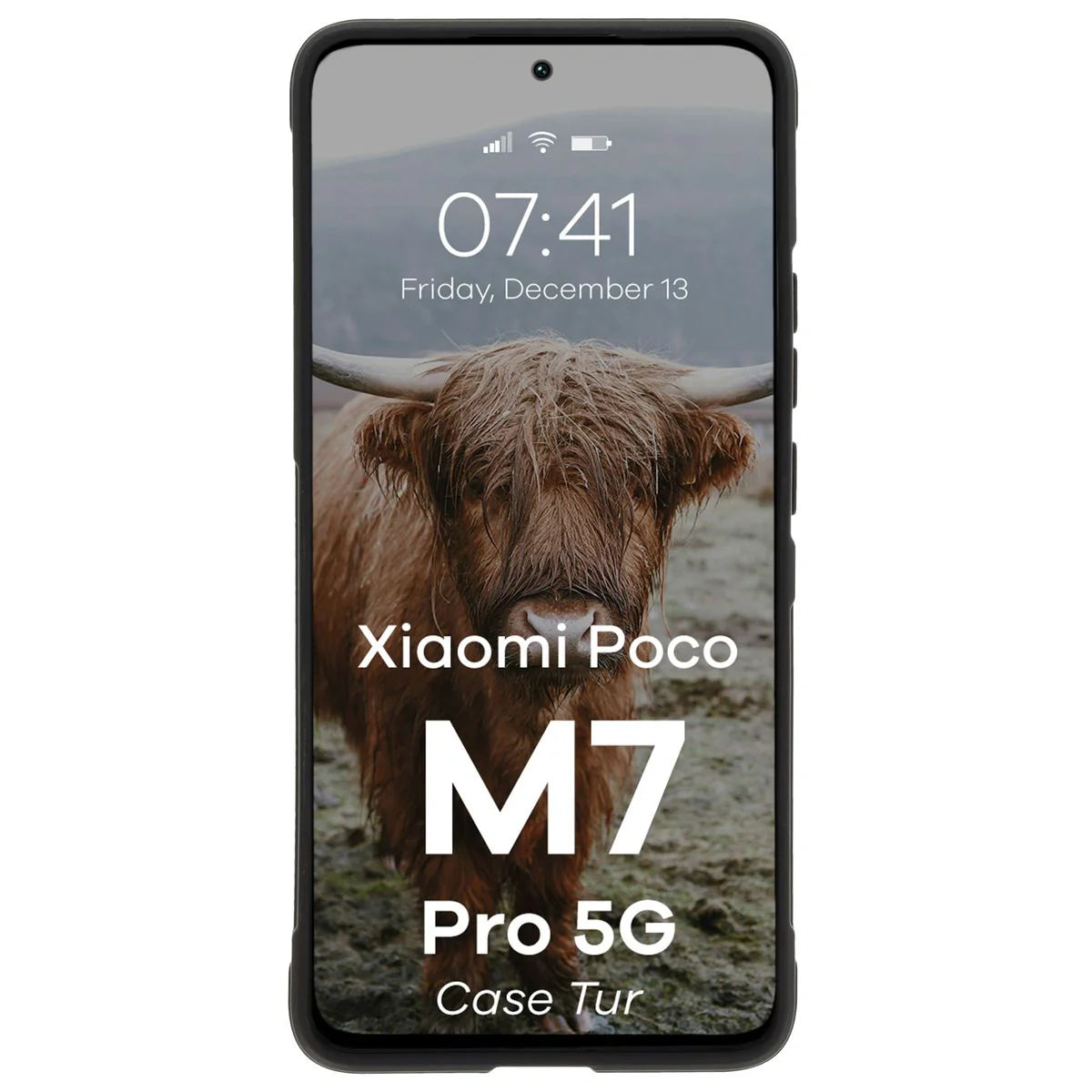 Robuste Handyhülle für Xiaomi Poco M7 Pro 5G, Bizon Case Tur, Schwarz