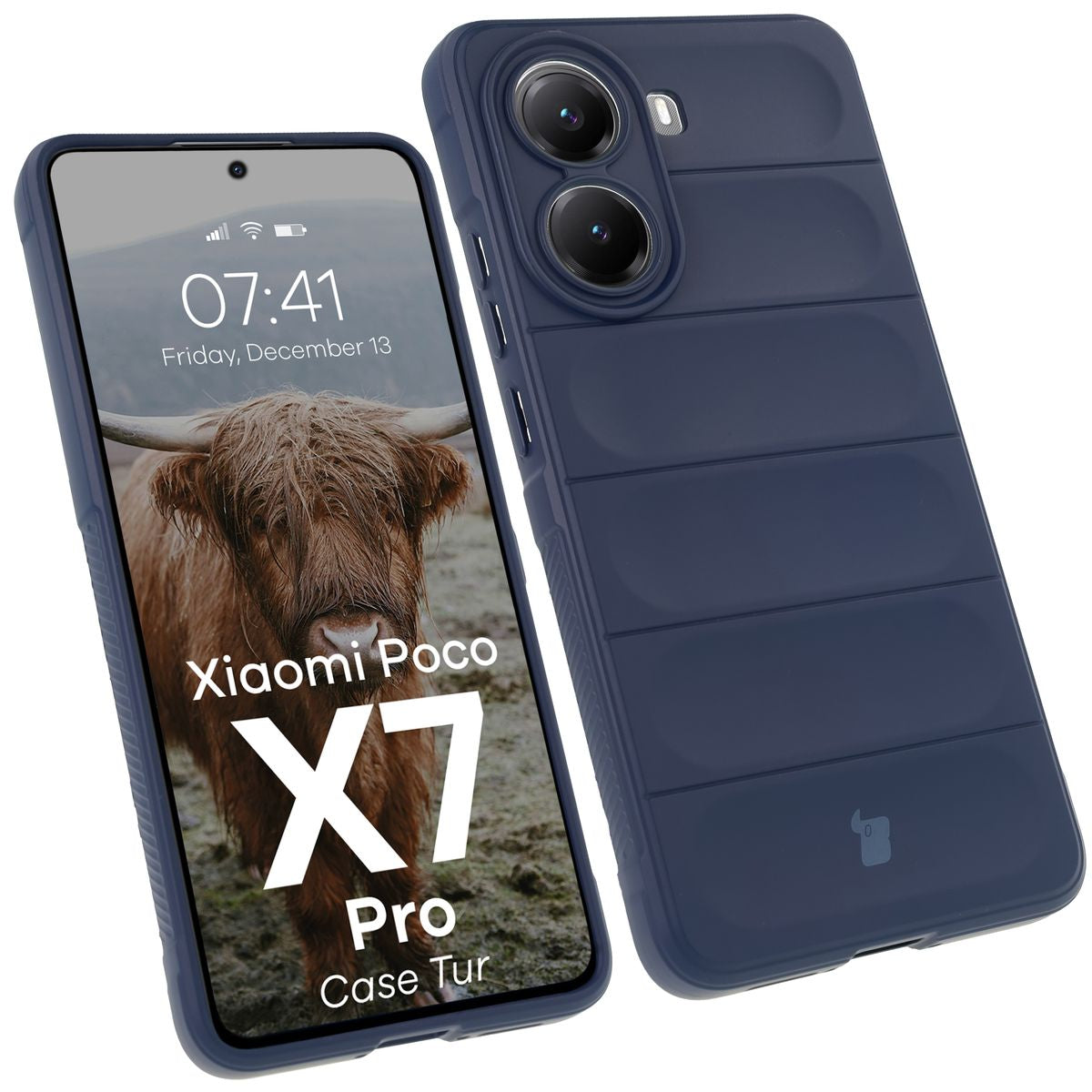 Robuste Handyhülle für Xiaomi Poco X7 Pro, Bizon Case Tur, Dunkelblau